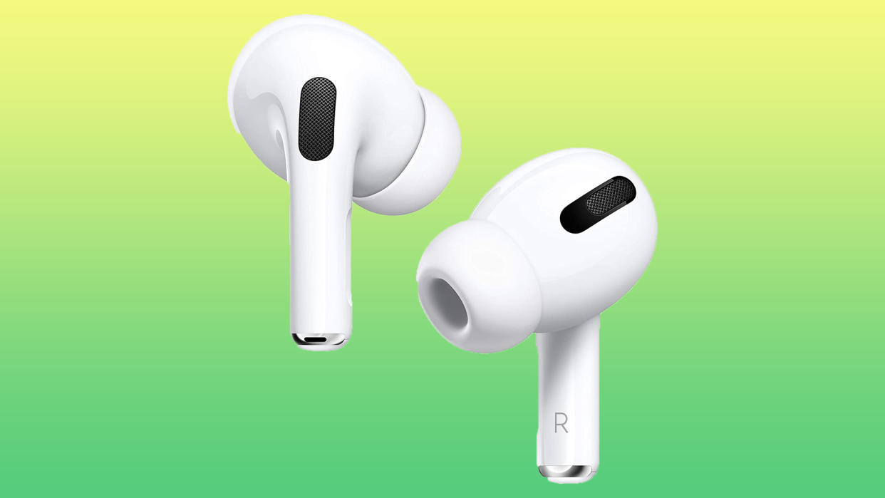 White Apple AirPods.