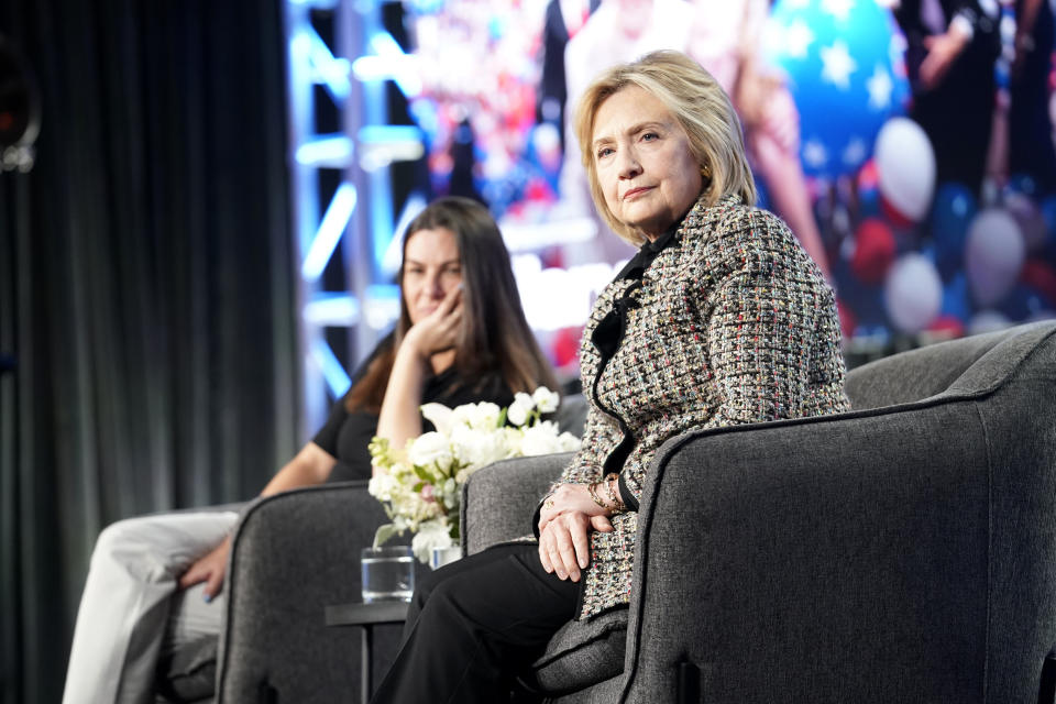 Hillary Rodham Clinton onstage during the Hulu Panel at Winter TCA on Jan. 17 in Pasadena, California. (Photo: Erik Voake via Getty Images)