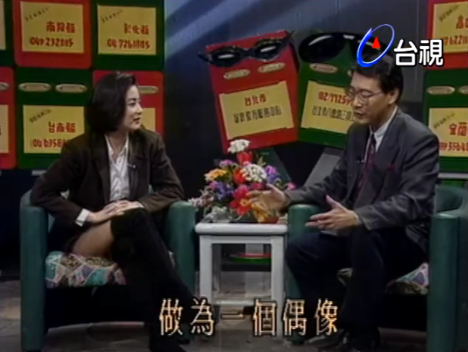 趙少康1991年訪問過林青霞。（翻攝《台視》畫面）