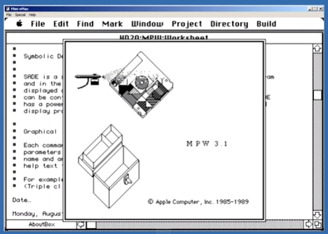 Behold the beauty of the Macintosh Programmer's Workshop 