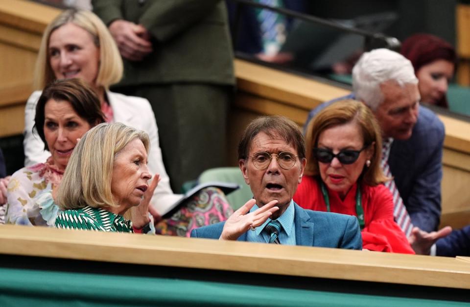 Sir Cliff Richard in the Royal Box (Zac Goodwin/PA Wire)