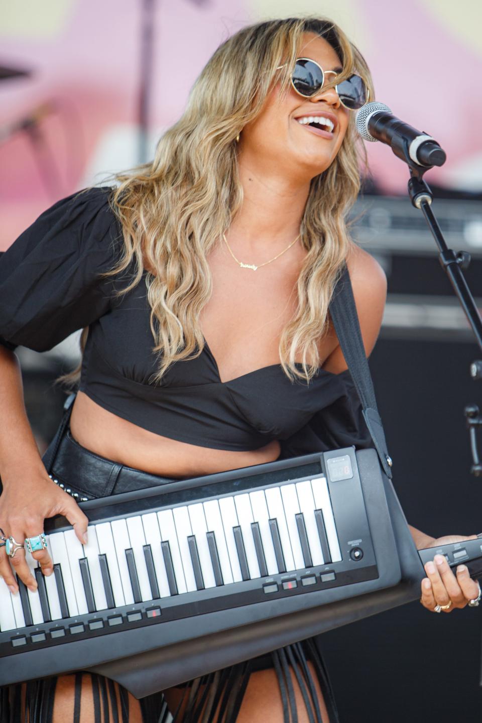 Madeline Edwards performs at the riverfront stage during the 50th annual CMA Music Festival in Nashville, Tenn. on June 9, 2023. 