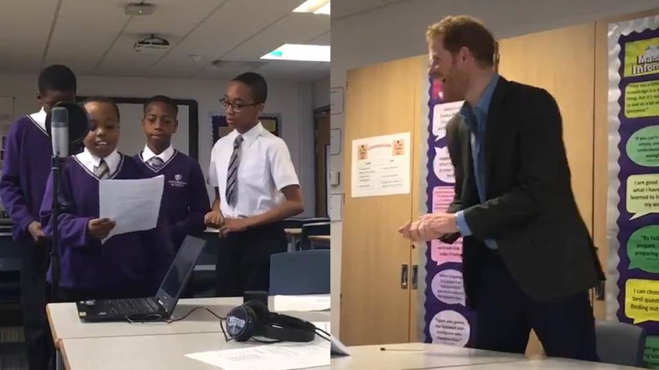 Prince Harry watches young performers at Nottingham Academy