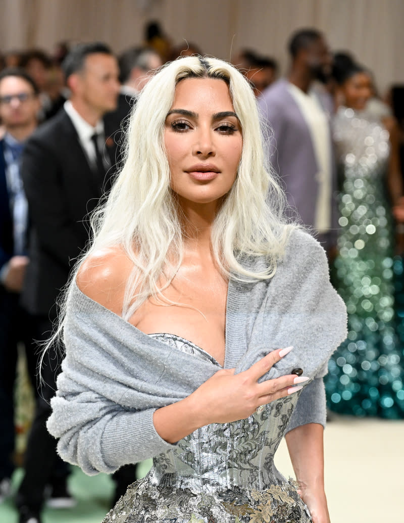 Kim Kardashian at the 2024 Met Gala: "Sleeping Beauties: Reawakening Fashion" on May 6 in New York, red carpet, Vogue, Maison Margiela, John Galliano