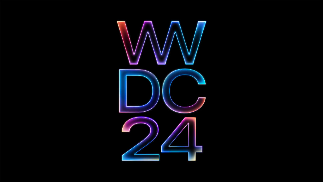  Apple's WWDC 2024 logo on black background. 