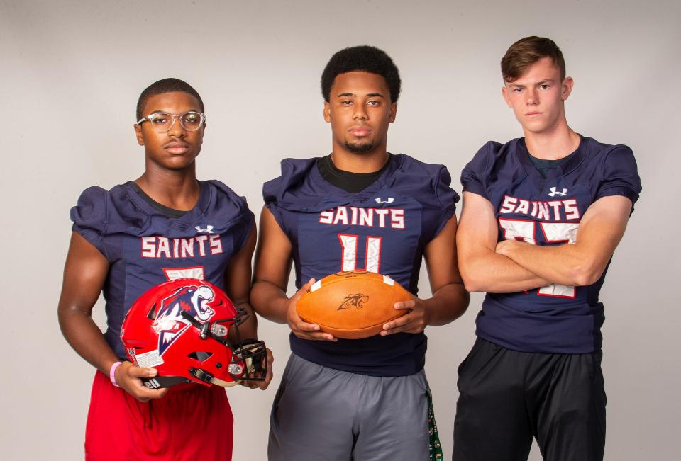 Yohance Love , Daunte Giles and Andrew Foppe will lead All Saints in final year of eight-man football.