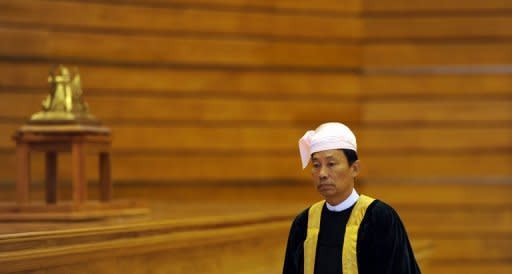 Thura Shwe Man, the speaker of the lower house of parliament arrives for a session in Naypyidaw in July 2012. The United States lifted sanctions on Myanmar President Thein Sein and Shwe Mann