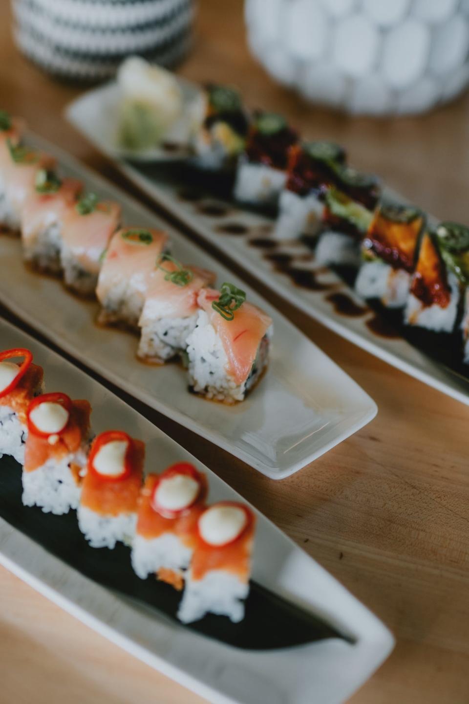 Zao Jun has a wide selection of sushi rolls.