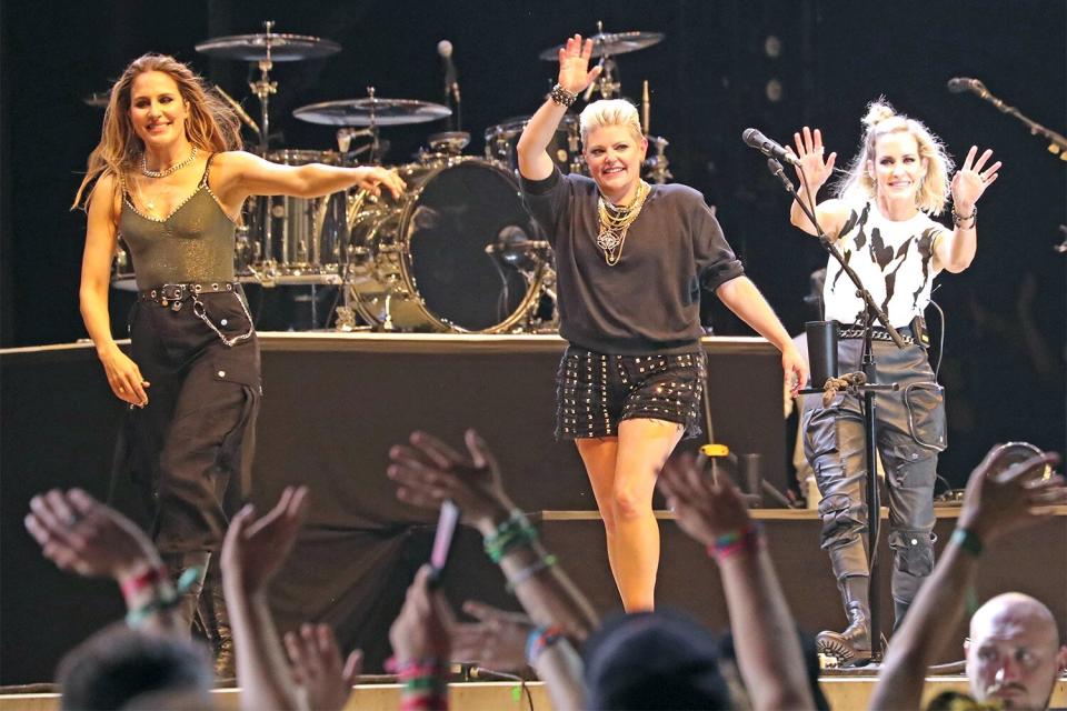 Mandatory Credit: Photo by Matt Baron/BEI/Shutterstock (12990677im) Natalie Maines, Martie Maguire and Emily Strayer - The Chicks Bonnaroo Music and Arts Festival, Day 2, Manchester, Tennessee, USA - 17 Jun 2022