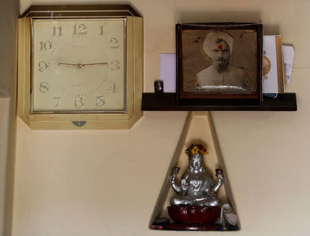 A portrait of Parthasarathy hangs on a wall of his ancestral house in Kodaikanal, India, February 6, 2017. REUTERS/Danish Siddiqui