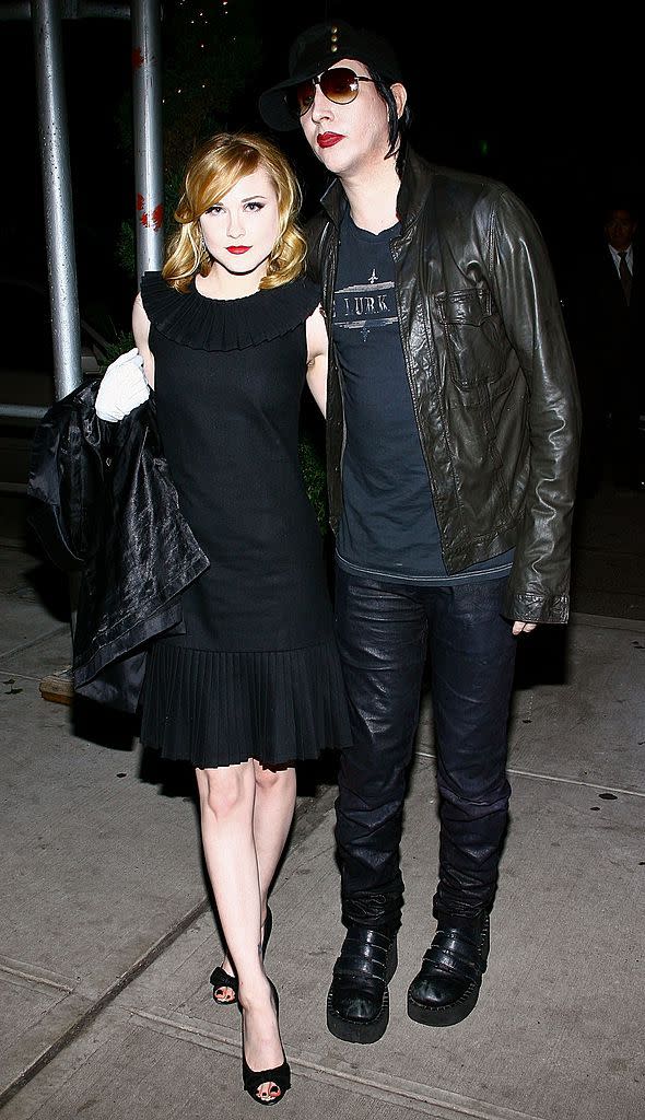 Evan Rachel Wood and Marilyn Manson in 2007 in New York. 