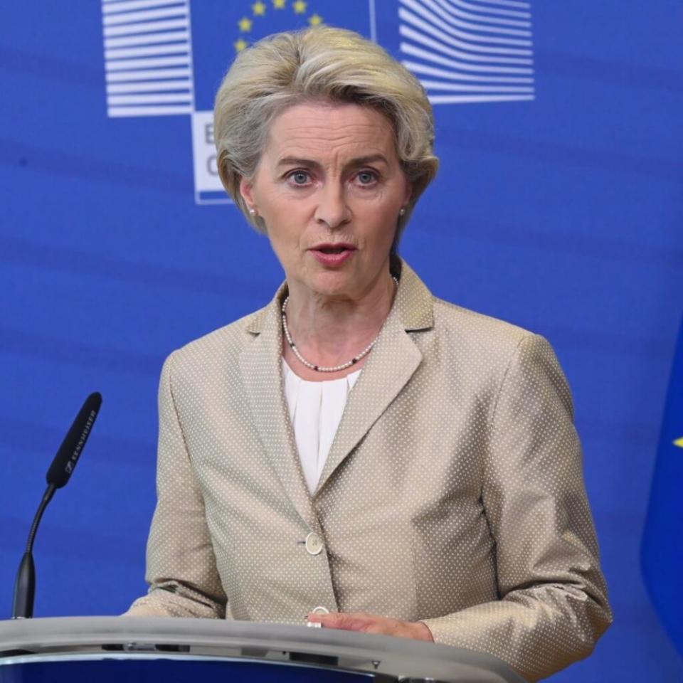 歐盟執委會主席范德賴恩（Ursula von der Leyen）。   圖：翻攝范德賴恩推特（資料照）