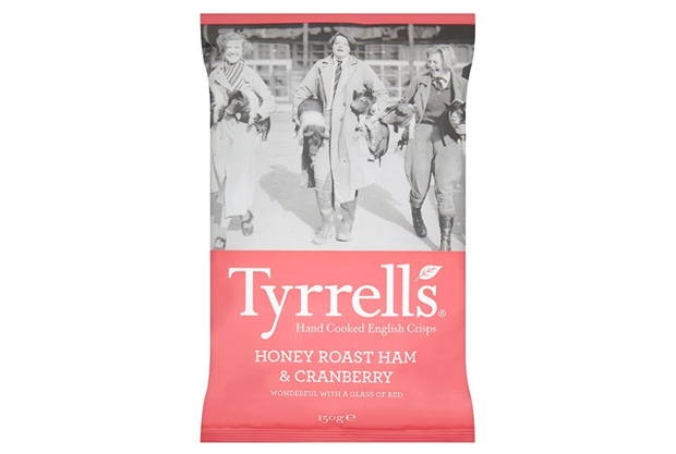 <p>This premium chip maker from the U.K. is <a href="https://www.telegraph.co.uk/finance/newsbysector/retailandconsumer/10067279/Tyrrells-crisps-for-sale-for-100m.html" rel="nofollow noopener" target="_blank" data-ylk="slk:no stranger;elm:context_link;itc:0;sec:content-canvas" class="link ">no stranger</a> to unique flavors, but honey roast ham and cranberry is a mouthful for multiple reasons. Each bite is a feast of flavor!</p>