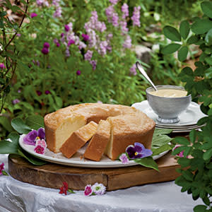 Buttermilk Pound Cake with Custard Sauce