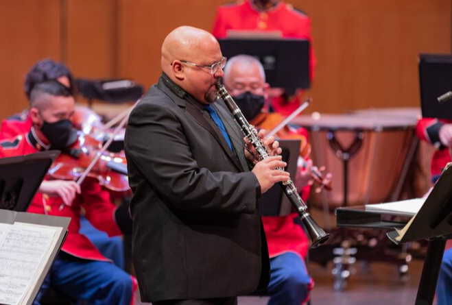 Morales performing with the U.S. Marine Band.