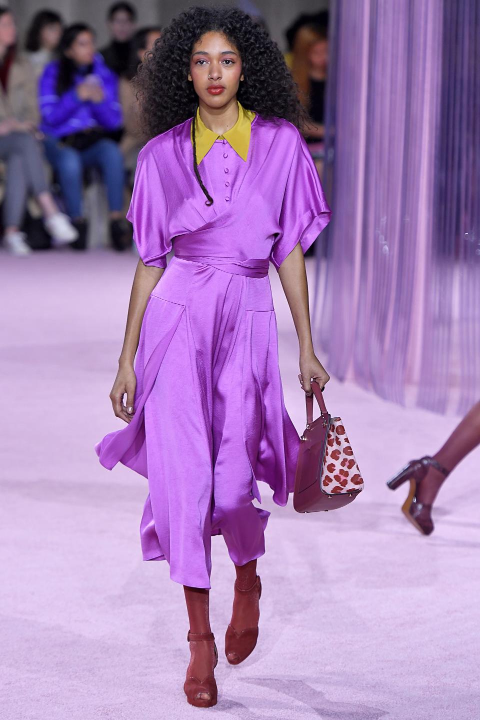 NEW YORK, NY - FEBRUARY 08: A model walks the runway for the Kate Spade Ready to Wear Fall/Winter 2019-2020 fashion show during New York Fashion Week on February 8, 2019 in New York City. (Photo by Victor VIRGILE/Gamma-Rapho via Getty Images)