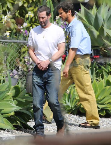 <p>TheImageDirect.com</p> Keanu Reeves and Matt Bomer film in L.A. on May 8, 2024