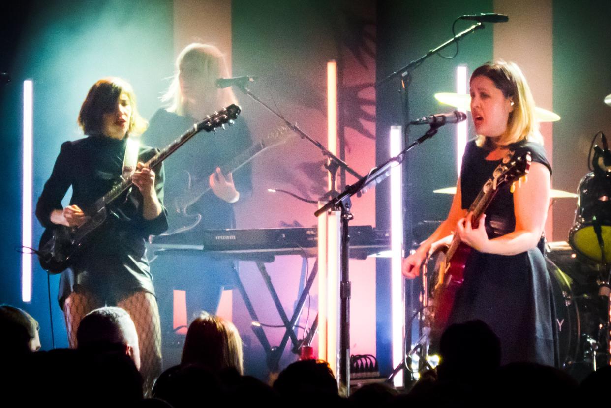 Sleater-Kinney performs at the Commodore Ballroom in Vancouver in 2019.