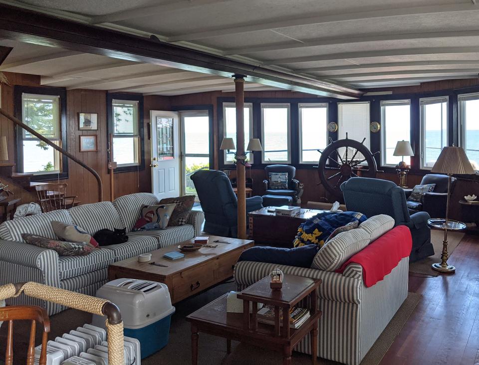 Looking out of the front windows of the home dubbed the S.S. Hurona on Point Lookout in Au Gres. The house, at 5629 E Augres Ave., has long been an area landmark, Kempf said. It's 2,633 square feet, with 5 bedrooms and 2½ bathrooms. And it looks so much like a boat that its room have been referred to by its owners in nautical terms.
