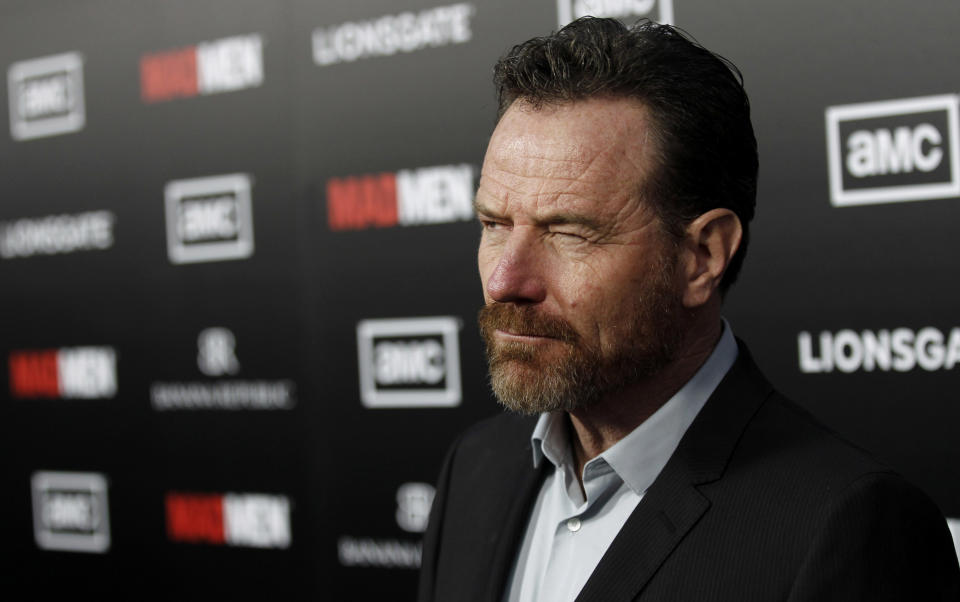 Actor Bryan Cranston arrives at the premiere "Mad Men" in Los Angeles, Wednesday, March 14, 2012. "Mad Men" season five premieres on AMC Sunday, March 25. (AP Photo/Matt Sayles)