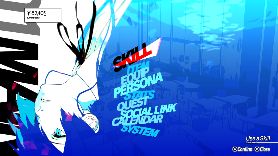 A screenshot showing a menu in Persona 3 Reload