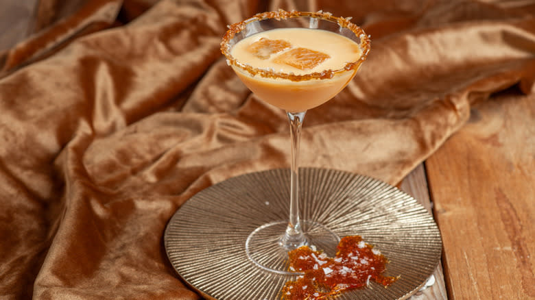caramel martini eggnog cocktail