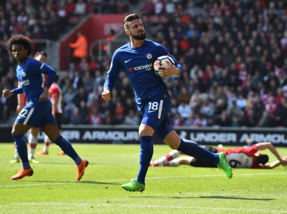 Giroud scored three times against Southampton in eight days (Getty)