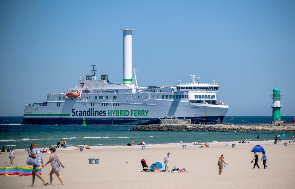 15 June 2020, Mecklenburg-Western Pomerania, Rostock: The hybrid ferry Photo: Getty