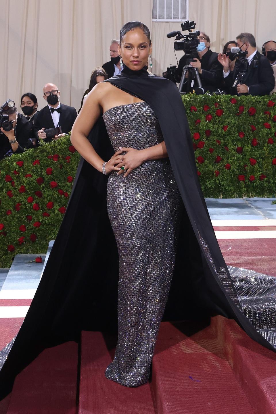 Alicia Keys in a sparkling black dress at the 2022 Met Gala