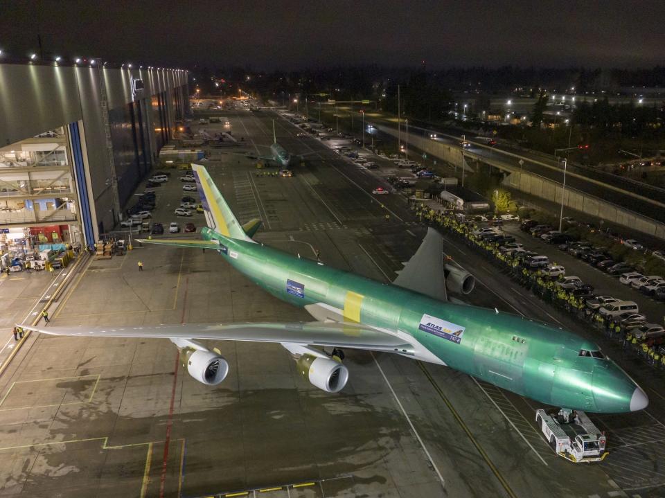 Boeing's last 747 rolling out of the Everett assembly line on Dec 6.