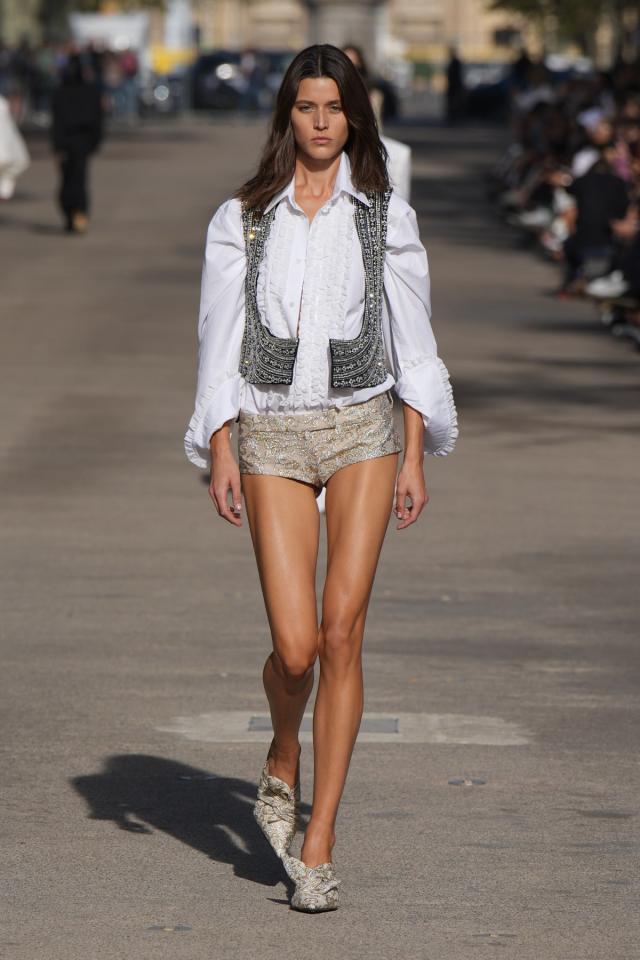 Stella McCartney shows hot pants and sustainable fabric on Paris street