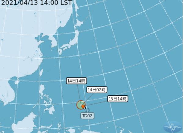 今年第二號熱帶性低氣壓若成颱，將命名「舒力基」。（圖／翻攝自中央氣象局）