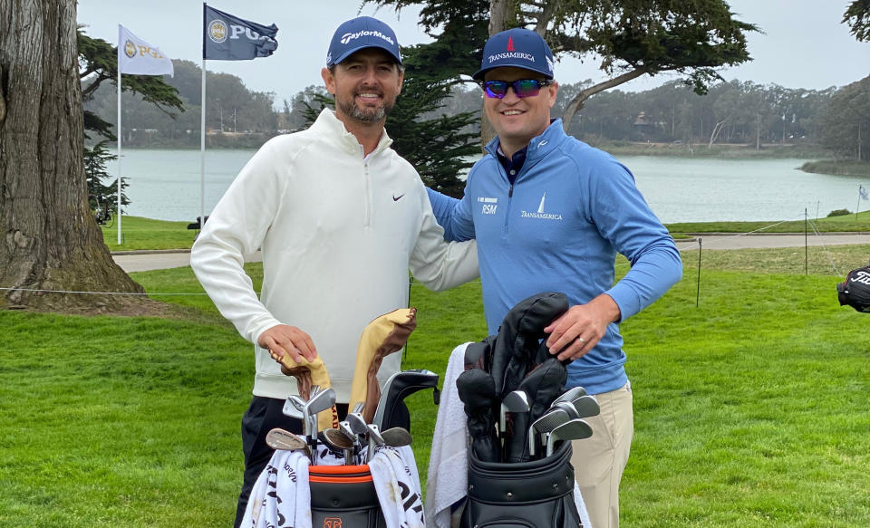 Utah club pro Zach J. Johnson, left, played a practice round with two-time major winner Zach H. Johnson at TPC Harding Park this week ahead of the PGA Championship. (PGA of America)