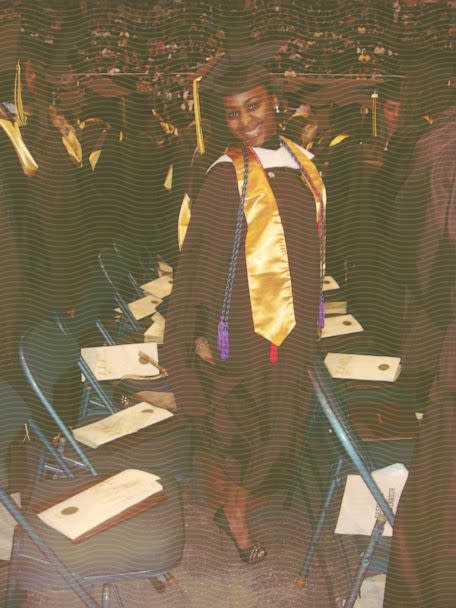 PHOTO: Melissa Jean-Baptiste stands before walking onto the stage to get her diploma during her college graduation in 2010. (Melissa Jean-Baptiste)