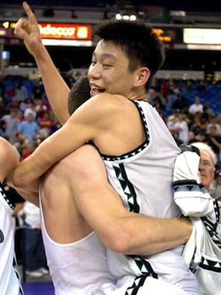 Palo Alto star Jeremy Lin celebrates his school's 2006 state title — Associated Press