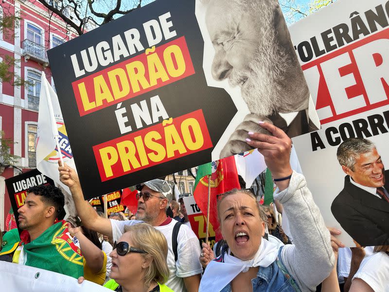 Protestas contra presidente brasileño Lula da Silva, en Lisboa