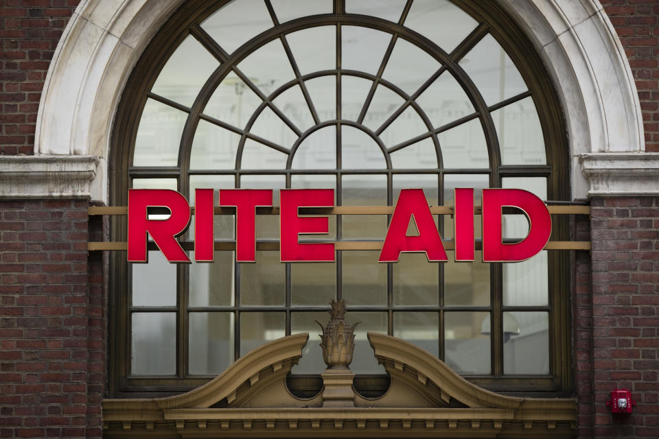 FILE - This Oct. 21, 2016 file photo shows a Rite Aid location in Philadelphia. Drugstore chain Rite Aid and grocer Albertsons say they have called off their merger deal. Rite Aid CEO John Standley said in a statement late Wednesday, Aug. 8, 2018, that after hearing the views of shareholders, Rite Aid is "committed to moving forward and executing our strategic plan as a standalone company."(AP Photo/Matt Rourke)