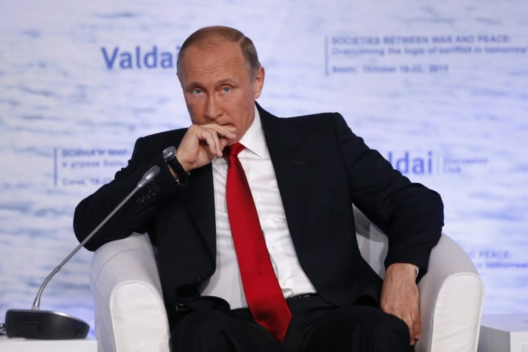 Russian President Vladimir Putin accuses the West of declaring a fight against terrorists and "simultaneously trying to use some to place pieces on the Middle Eastern chess board"