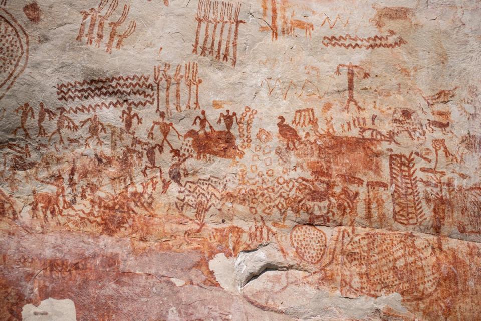 Rock paintings in Cerro Azul, Guaviare (Filmico / WWF-UK)