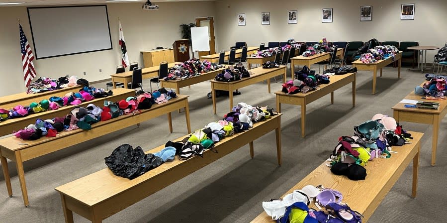 Nearly $200,000 worth of stolen merchandise from Victoria’s Secret and CVS stores were recovered while suspects tried to sell the items in downtown L.A. (Los Angeles Police Department)