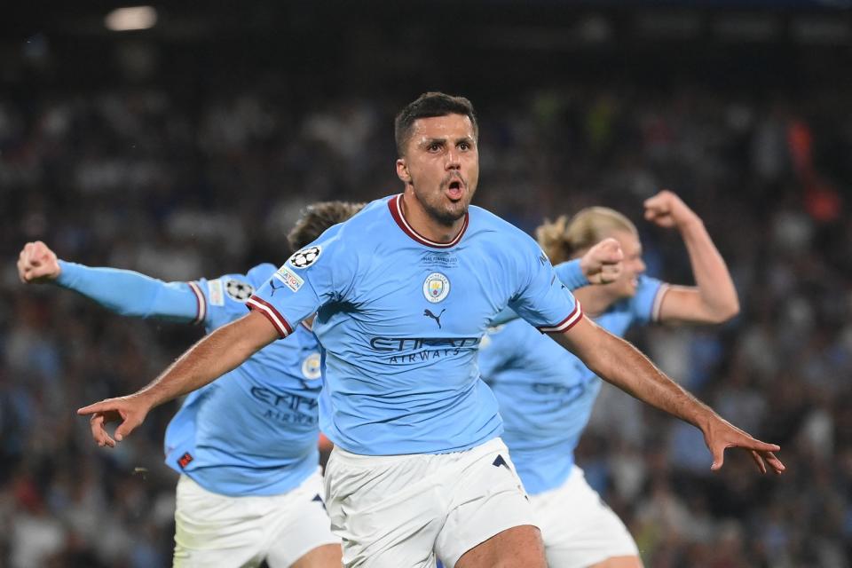 Rodri anotó el único gol del partido. Foto: AFP.