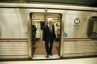 Shareholder activist John Chevedden, 67, rides the subway to the DreamWorks Animation SKG Inc stockholder meeting in Hollywood, California May 29, 2013. REUTERS/Lucy Nicholson