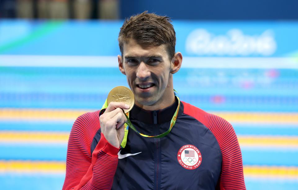 A regular sight after a Michael Phelps race (PA Archive)