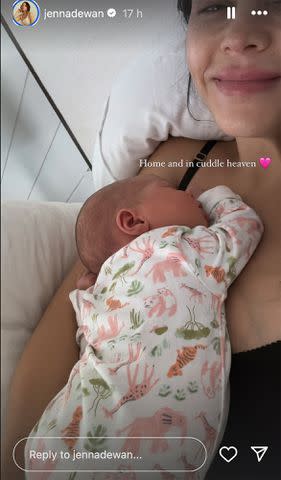 <p>Jenna Dewan/Instagram</p> Jenna Dewan posts photos of her new daughter Rhiannon on her Instagram Stories.