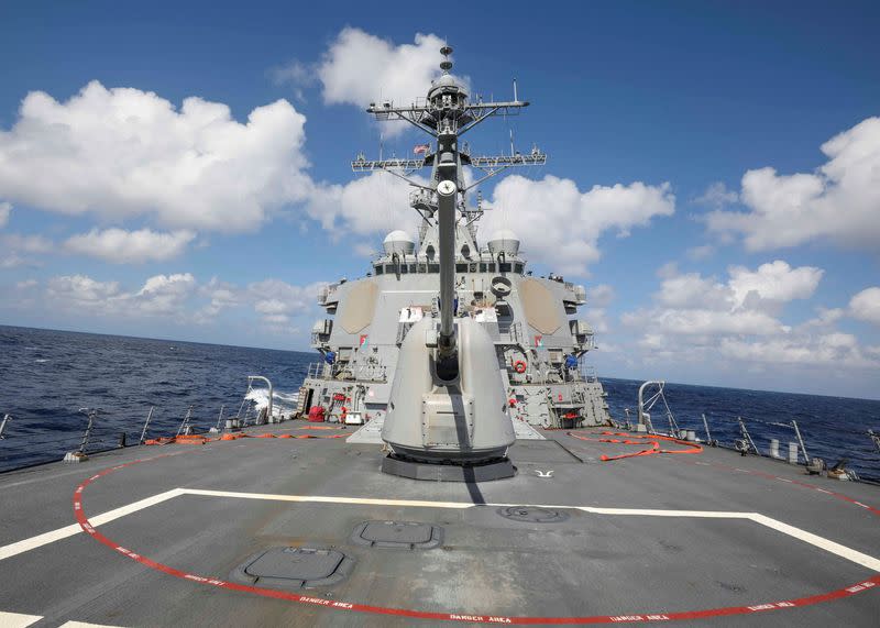 Handout image of Arleigh Burke-class guided-missile destroyer USS Benfold