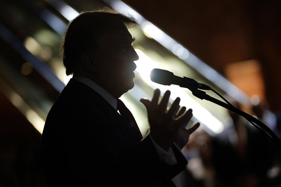 Former President Donald Trump speaks during a news conference at Trump Tower, Friday, May 31, 2024, in New York. A day after a New York jury found Donald Trump guilty of 34 felony charges, the presumptive Republican presidential nominee addressed the conviction and likely attempt to cast his campaign in a new light. (AP Photo/Julia Nikhinson)