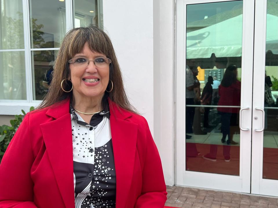 President of the Delray Beach Housing Authority Shirley Erazo at the ribbon cutting for the Island Cove Apartments at 900 S.W. 12th Ave. in Delray Beach on Jan. 17, 2024.