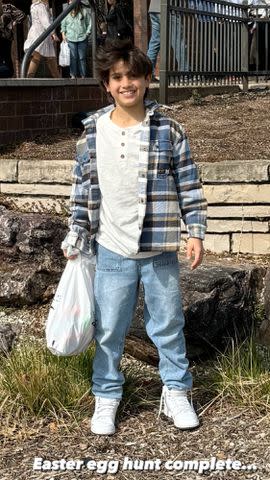 <p>Mario Lopez/Instagram</p> Dominic Lopez after Easter egg hunt