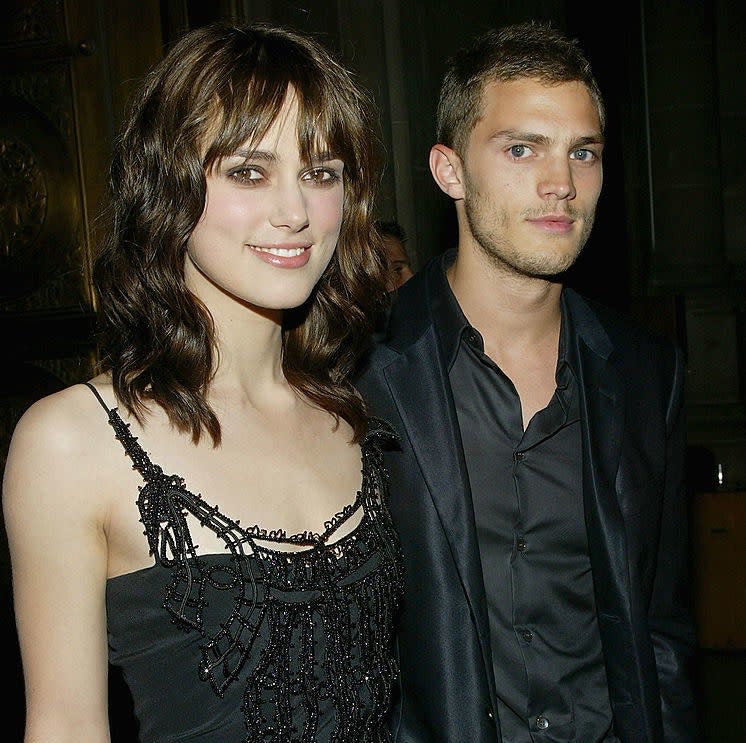 keira and jamie both dressed in black at a formal event