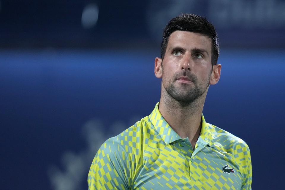 Novak Djokovic will not be allowed to play at the 2023 Miami Open. (AP Photo/Kamran Jebreili)